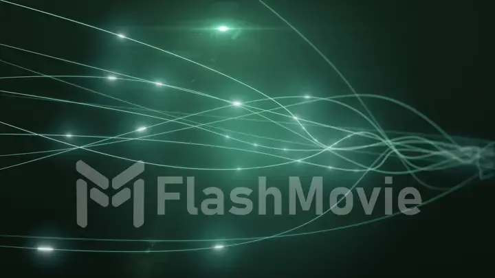 The concept of signal transmission over an optical fiber 3d illustration