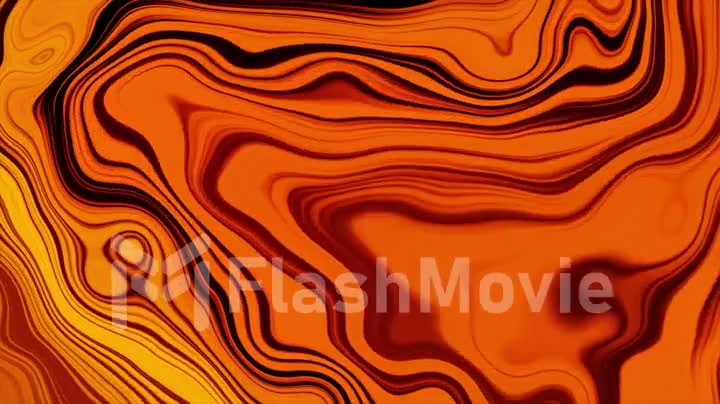 Fluid fractal background. Psychedelic oil streaks and stains blend against a dark background. 3d animation of a seamless loop