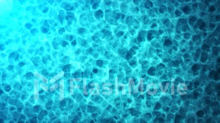 top view blue water caustics abstract background