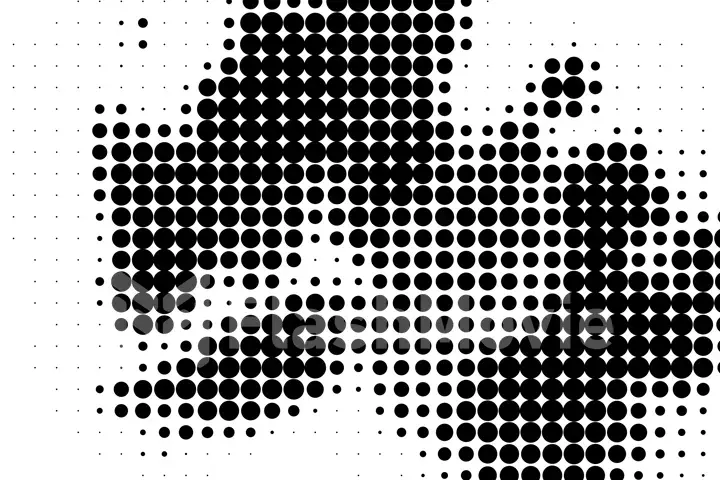 Abstract black and white halftone copy space