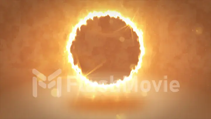 Abstract burning glowing smoke ring. Abstract image for background with copy space