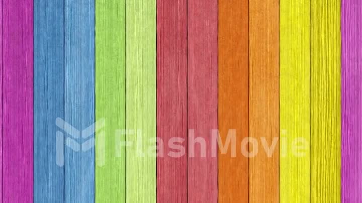 Old wood plank rainbow background