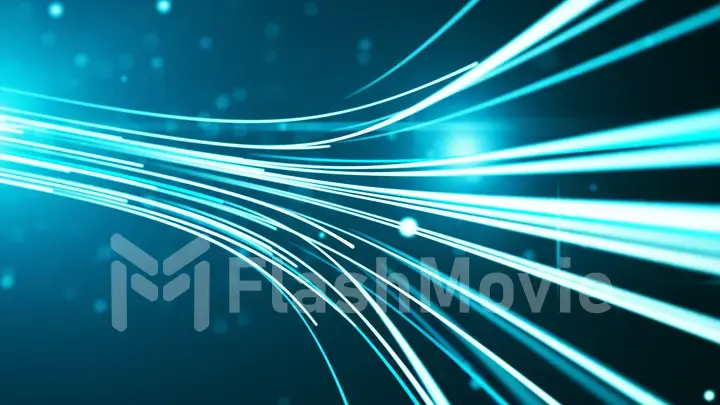 Abstract background with animation moving of lines for fiber optic network 3d illustration.See more color options in my portfolio