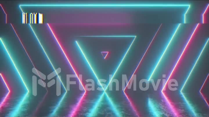 Abstract background from neon triangles