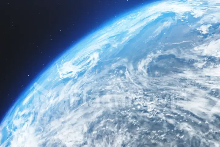 Ultra Realistic Earth from Space 3d illustration