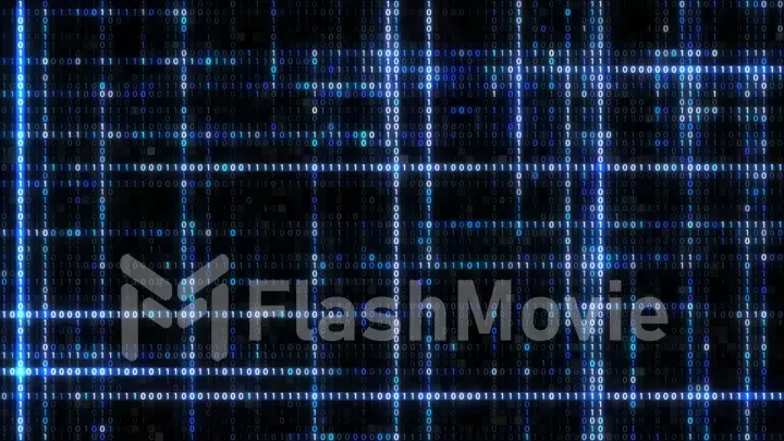 Abstract blue futuristic background of information technology binary digital data code 3d illustration