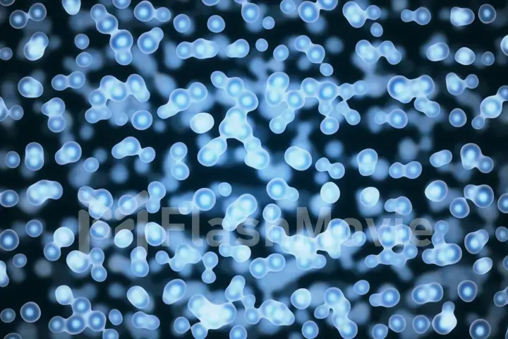 Microbiology background A motion of viruses or bacteria magnified by microscope 3d illustration