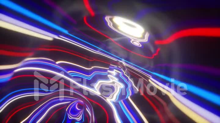 Abstract colorful background of topographic map concept. Wavy backdrop. Space surface. magic neon light curved swirl line. 3d render
