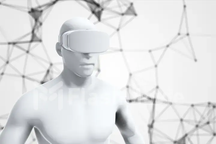 Digital virtual reality on the human hologram,3d illustration