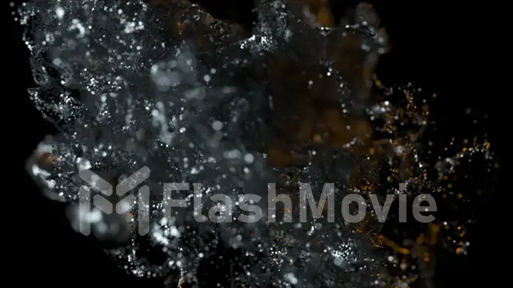 Abstract background. Swirling millions of particles isolated on black background. Particle cloud. 3d illustration