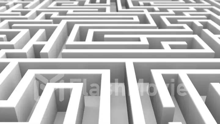 Endless labyrinth. Creative abstract success, marketing, strategy and motivation business concept 3d illustration