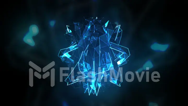 Transforming to music abstract crystal surface 3d illustration