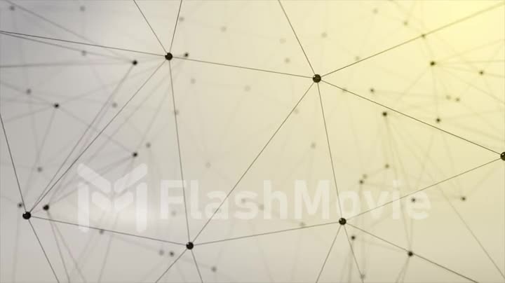 Network animation connected sphere on white background. Seamless loop 4K