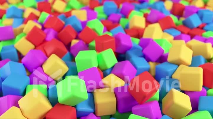 Colorful background from a pile of abstract cubes