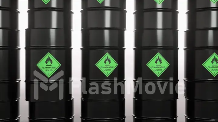 A large number of barrels of flammable biological nuclear waste. Life threatening. Toxicity. Life threatening.