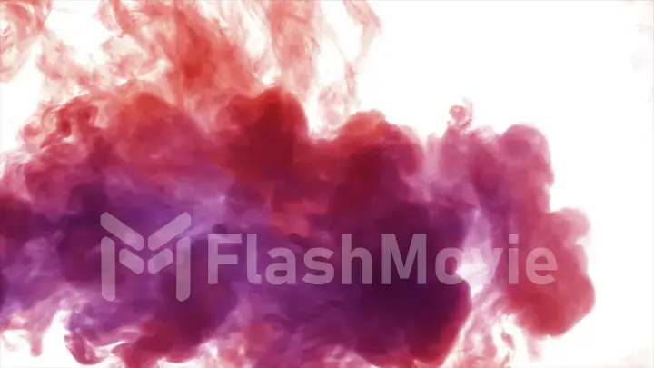 Colorful thick smoke on a white background isolated