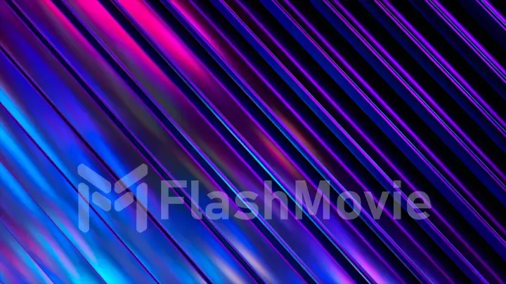 3d wavy surface. Abstract waving background with neon ripples. Liquid multicolor pattern, moving shapes. 3d illustration