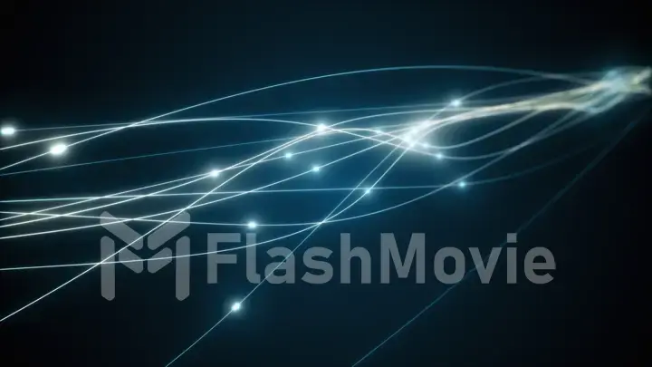 The concept of signal transmission over an optical fiber 3d illustration