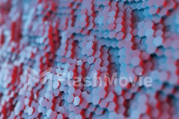 Abstract hexagonal motion background. Modern 3d illustration