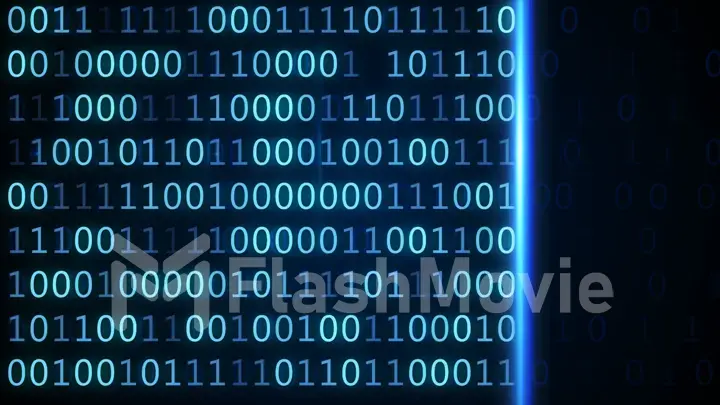 Blue screen computer binary code listing table background