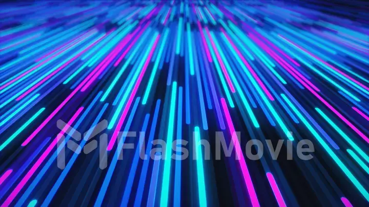 Abstract background of glowing neon red and orange lines 3d illustration