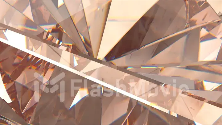 Slowly rotating diamond coral shade, beautiful background. 3d illustration