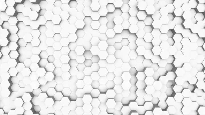 Random waving motion abstract background from hexagon
