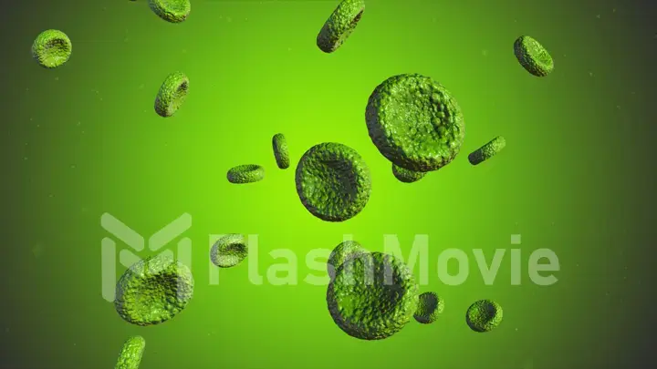 Realistic rendering of bacteria - in green colors