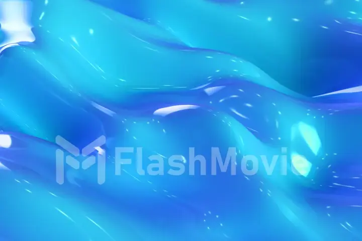 Abstract motion background. Blue modern fluid noise background. Deformed surface with reflections. 3d illustration