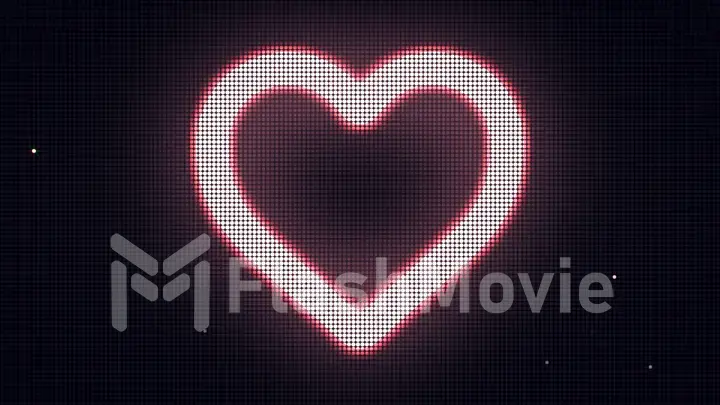 Heart shape on digital screen. Different colors and shapes in my profile.