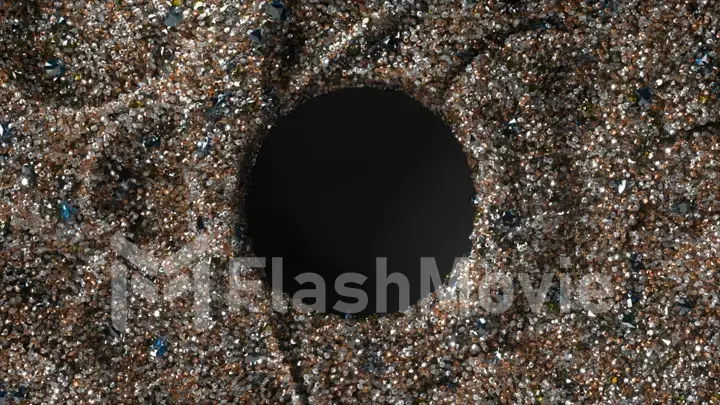 Black hole. Abstract space wallpaper. A universe filled with many particles. Slow and fast movement around.