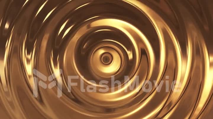 Abstract loop ripple gold 3d wave