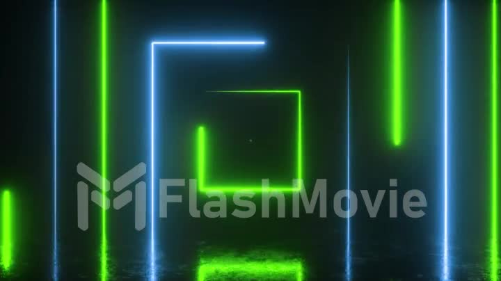 Abstract background from neon colorful cubes