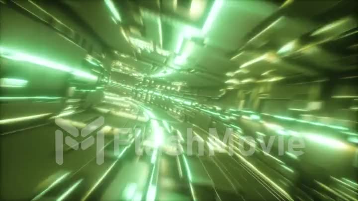 Journey through a futuristic neon tunnel