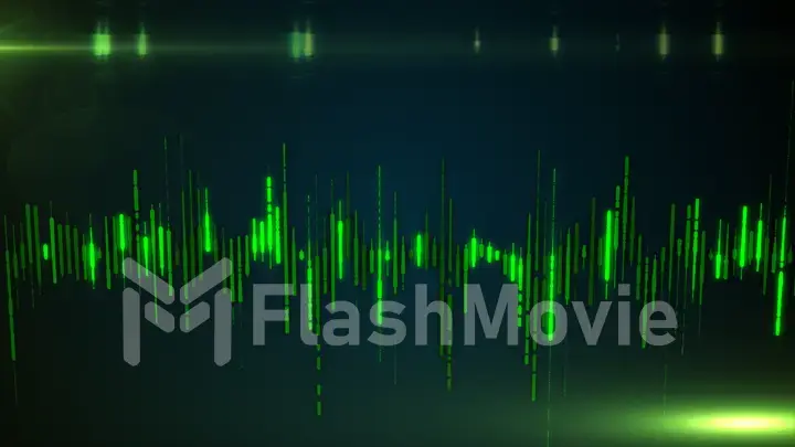 Single colorful eq, equalizer element isolated on dark background. sound audio wave, frequency, melody, soundtrack in night for dance electronic disco music