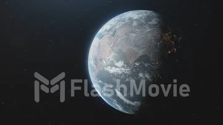 Ultra Realistic Earth from Space 3d illustration