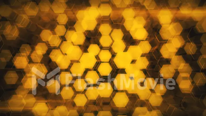 Abstract technological background of glowing hexagons. High-quality 3D illustration for financial, banking, web technologies or social background.