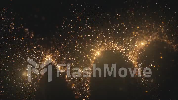 Flowing particles with beautiful flash light effects