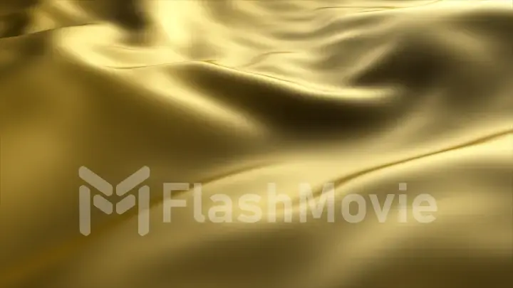 Golden wave background. Abstract 3d illustration of gold liquid background. Gold texture. Cloth, velvet, lava, nougat, caramel, amber, honey, oil.