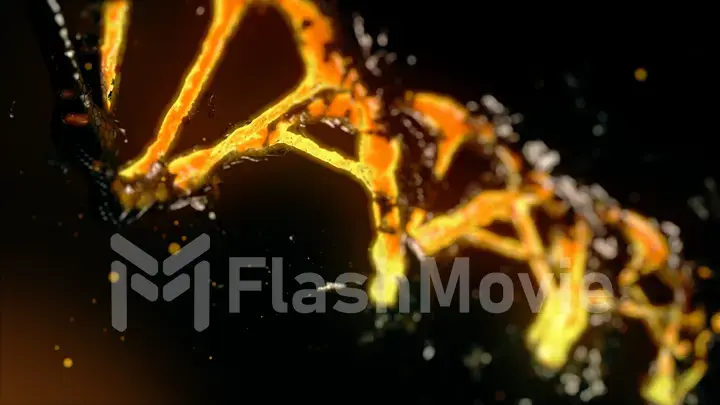 Destruction of DNA in three-dimensional space 3d illustration