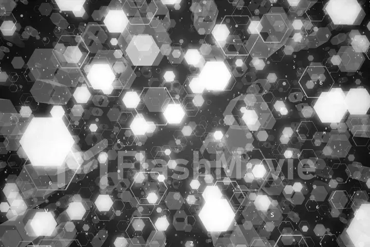 Abstract technological background of glowing hexagons. High-quality 3D illustration for financial, banking, web technologies or social background.