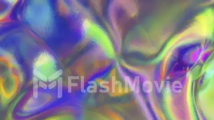 Abstract background. Pearlescent liquid surface. Blue green purple color.Iridescent vibrant liquid background texture.