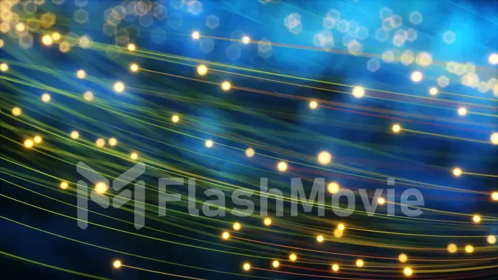 Abstract glowing fiber lines. Abstract blue glowing fiber optic lines. Bright light beam for fast data transfer for high-speed Internet connections 3d illustration