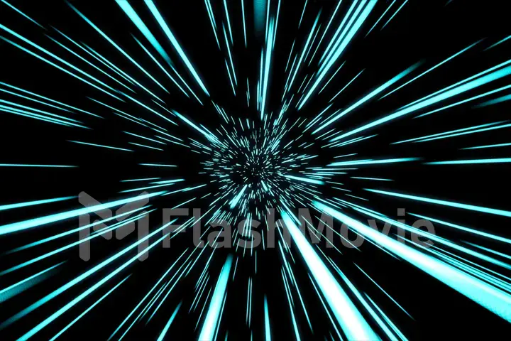 Abstract hyper jump in space 3d illustration