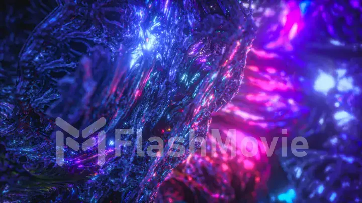 Abstract reflective neon ultraviolet surface.. Abstract 3d illustration for Night Party Posters, Banners or Advertisements.