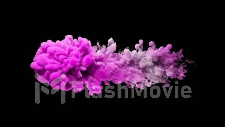 Splash of colored ink. Mysterious illusion. Multicolored cloud of smoke on a black isolated background. 3d illustration