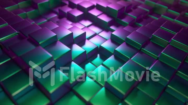 Abstract background of metal glossy cubes