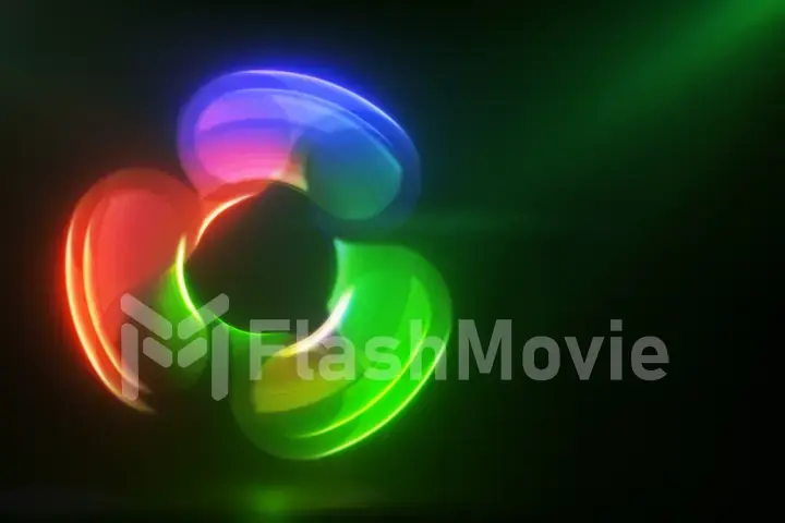 Glowing rotating red green and blue spinner illustration