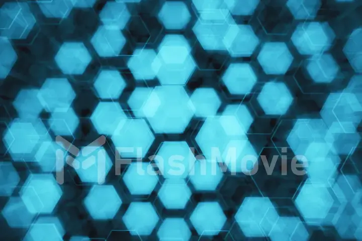 Abstract technological background of glowing hexagons. High-quality 3D illustration for financial, banking, web technologies or social background.
