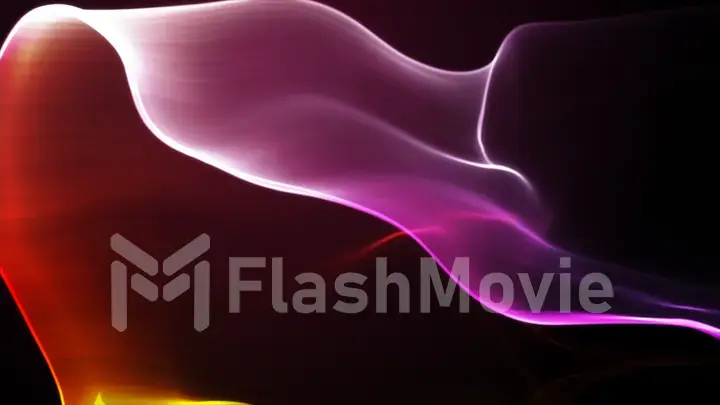 Abstract light purple wave on a dark background 3d illustration